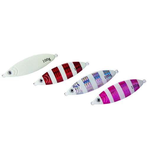 New Model Bone-Structure Slow Jigging Iron Plate Lure for Sea Fishing, Glowing Mackerel and Hairtail Deep Sea Boat Fishing Iron Plate Lure with Dual Hooks