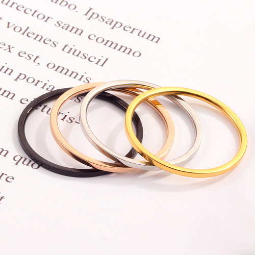 European and American cross-border couples ultra-fine glossy titanium steel women's ring simple food tail ring stainless steel jewelry