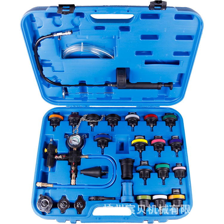 28 piezas de manómetro del tanque de agua del automóvil, detector de fugas del tanque de agua, reemplazo de anticongelante, herramienta de llenado multiusos