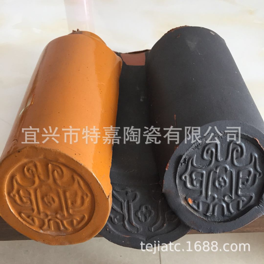 厂家直销宜兴琉璃瓦 2号筒瓦仿古建筑瓦古典园林瓦祠堂瓦陶土筒瓦