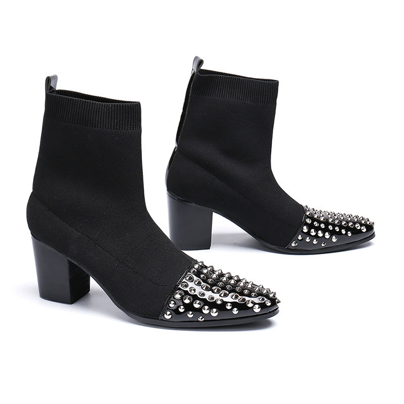 2019 новые персонализированные Носки Ботинки Европейская станция Модные мужские кожаные ботинки на платформе с высоким берцем Кожаные Ботинки Martin зимние ботинки модная обувь