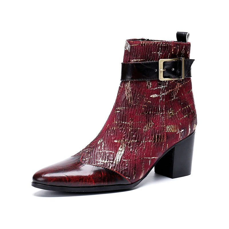 Новые брендовые высокие кожаные сапоги в европейском стиле, модные мужские ботинки с острым носком, мужские Ботинки Martin из лакированной кожи, модные джинсовые ботинки