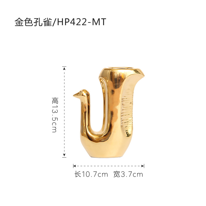 Nórdico creativo oro cerámica pequeño animal hogar dormitorio vino gabinete decoración Decoración habitación decoración pequeña decoración al por mayor