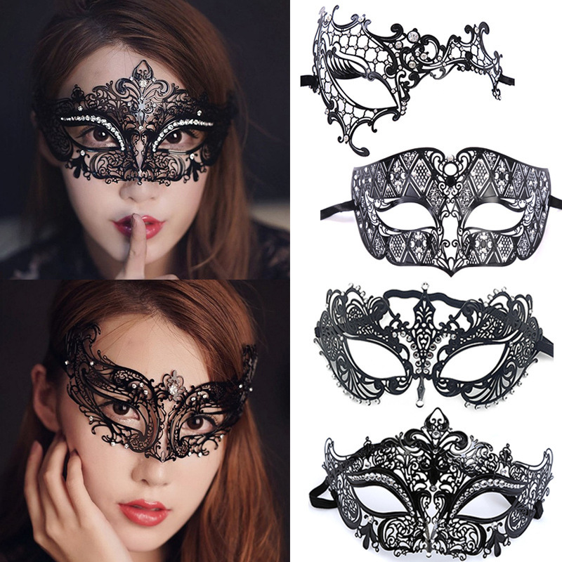 Amazon AliExpress Explosions Black Metal Diamond Mask Prom Party Adult Princess Half Face Sex Mask Amazon AliExpress Explosions Black Metal Diamond Mask Prom Party Adult Princess Half Face Sex Mask