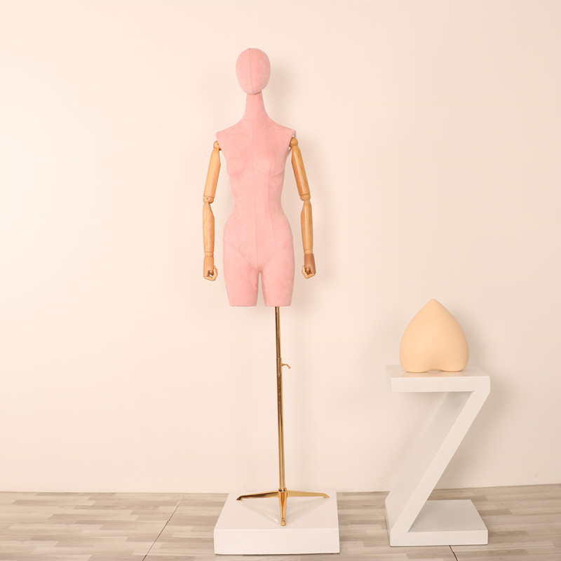 Maniquí femenino de gamuza para exhibición de ropa en escaparates, modelo de maniquí para tienda de ropa.