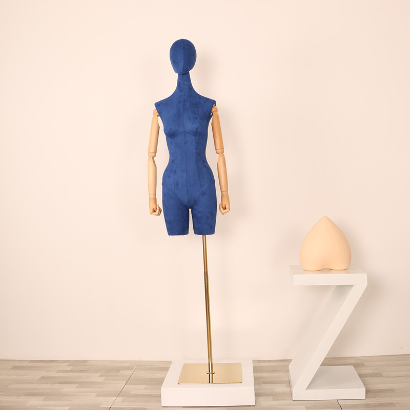 Maniquí femenino de gamuza para exhibición de ropa en escaparates, modelo de maniquí para tienda de ropa.