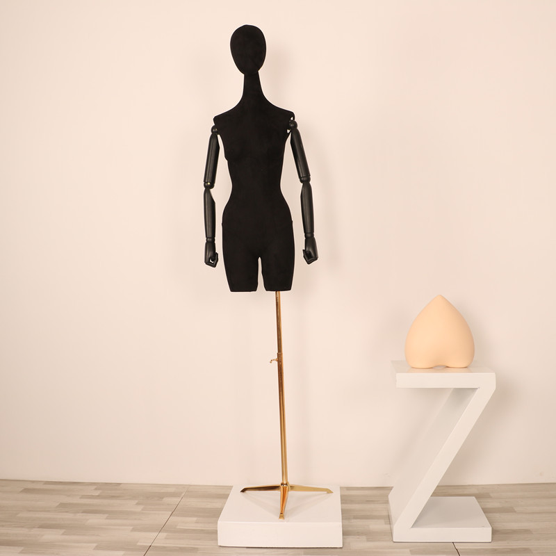 Maniquí femenino de gamuza para exhibición de ropa en escaparates, modelo de maniquí para tienda de ropa.