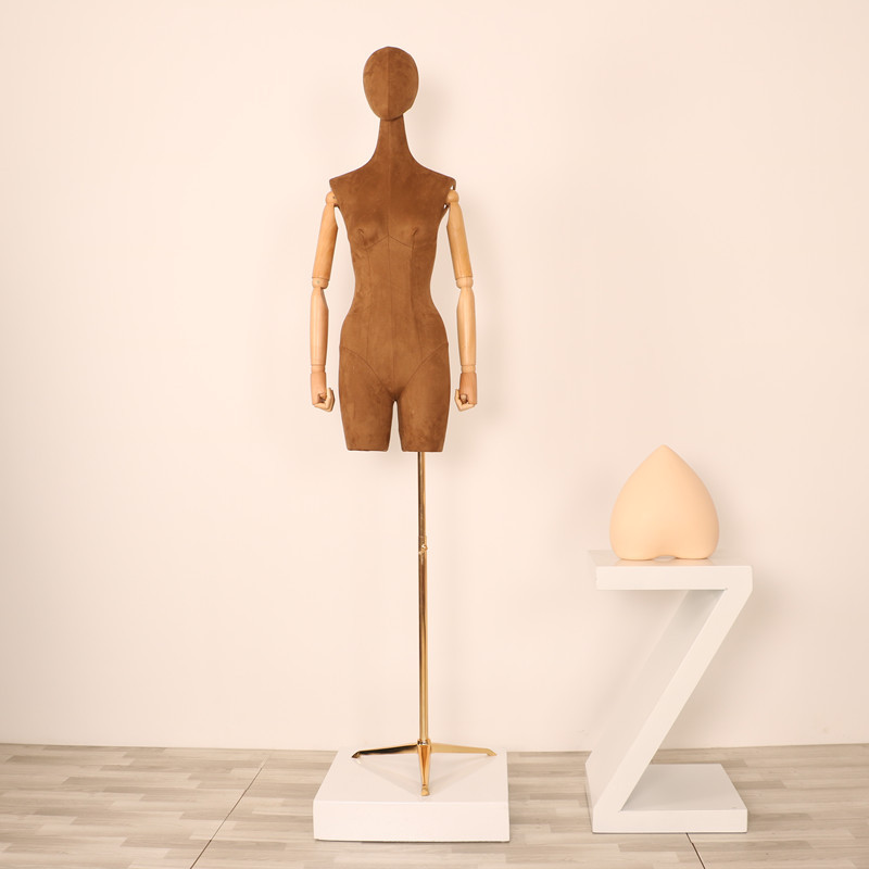 Maniquí femenino de gamuza para exhibición de ropa en escaparates, modelo de maniquí para tienda de ropa.