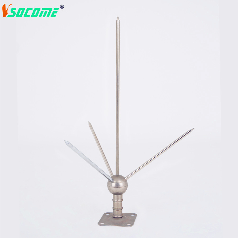 1米黄铜镀锡避雷针/球形避雷针/别墅用避雷针/建筑物用避雷针