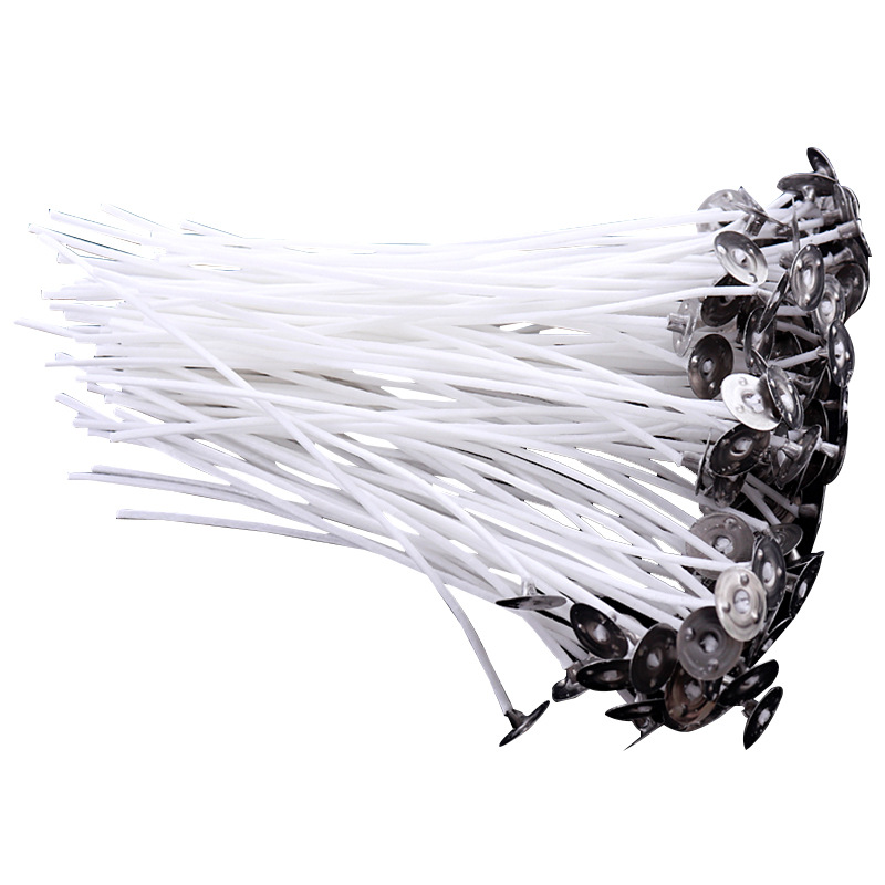 Núcleo de cera hecho a mano de bricolaje núcleo de cera 100 piezas wick2.6cm-20cm sin humo de algodón puro núcleo de vela