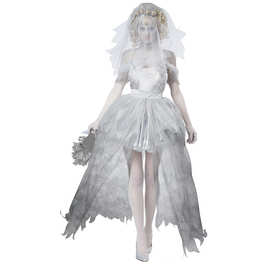 欧美女士恶魔僵尸服 cosplay 舞台表演服 吸血鬼新娘万圣节服装