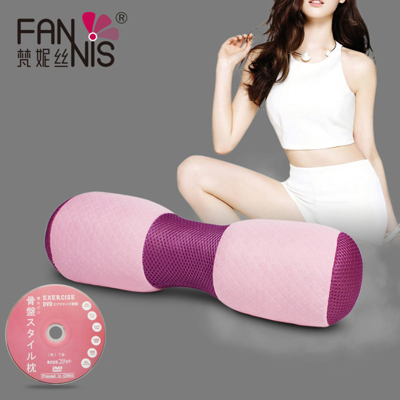 梵妮丝骨盆腰枕粉色记忆棉靠垫瑜伽枕圆柱形颈枕源头厂家批发