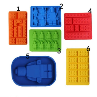 Silicone Molds (Constructor) Robot & Building Block Shapes, Heatproof −40–230°C, Multi-size Set