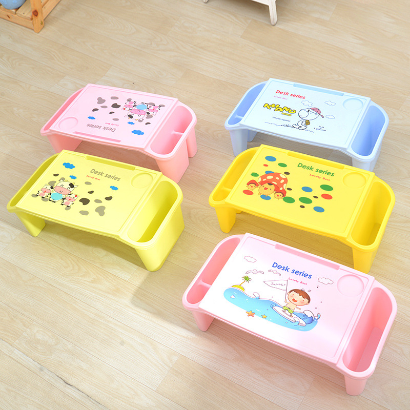 Children's Lazy Desk Plastic Small Dining Table Bed Laptop Table Baby Learning Table Factory Printing LOGO