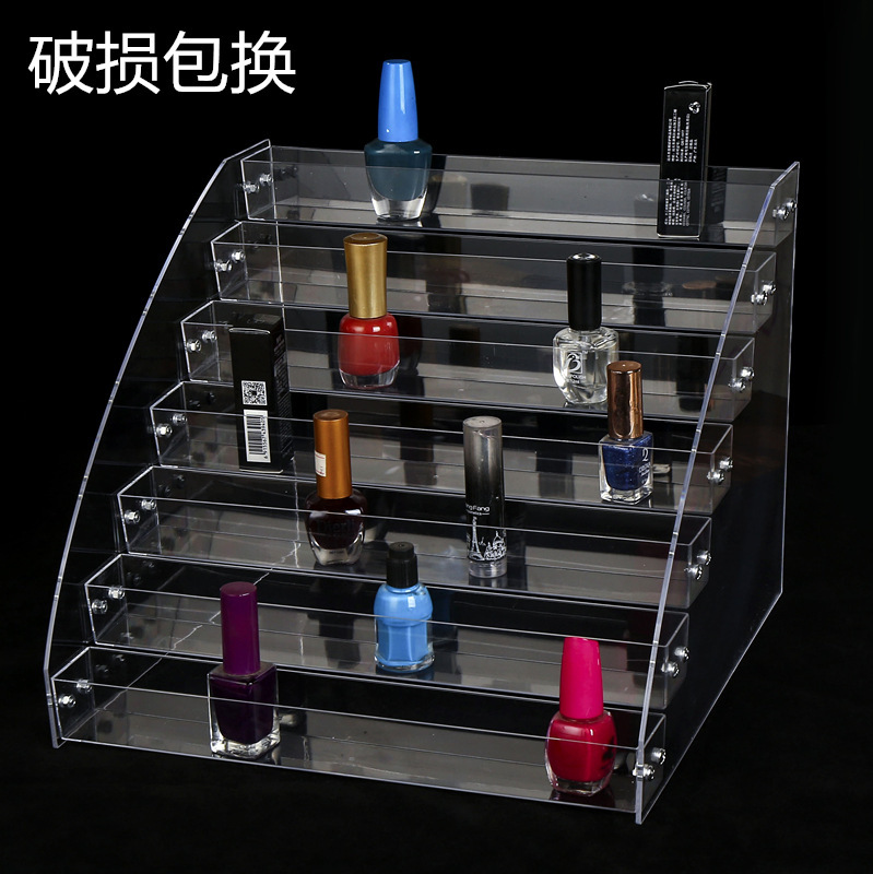 Transparent Acrylic Nail Polish Display Rack Multi-Layer Plastic Nail Polish Glue Storage Box Nail Salon Display Rack Cosmetics Rack