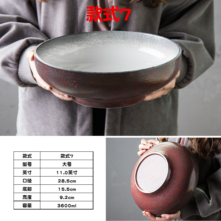 Tazón de cerámica grande Tazón de sopa Tazón de arroz banquete tazón de sopa