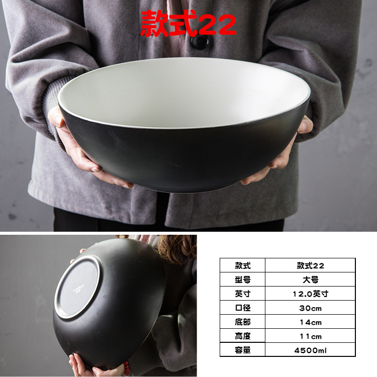 Tazón de cerámica grande Tazón de sopa Tazón de arroz banquete tazón de sopa