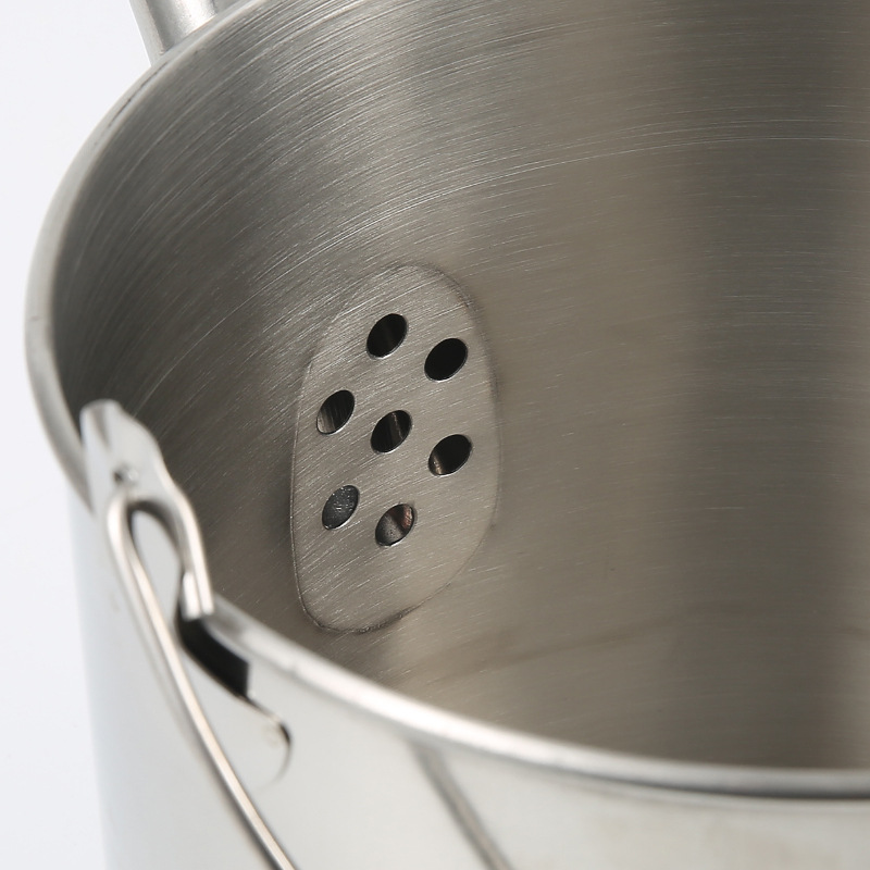 Bouilloire portable d'extérieur en acier inoxydable, grande capacité, avec poignée en bois, idéale pour le thé et le café, le camping et la cuisine._voghion.com