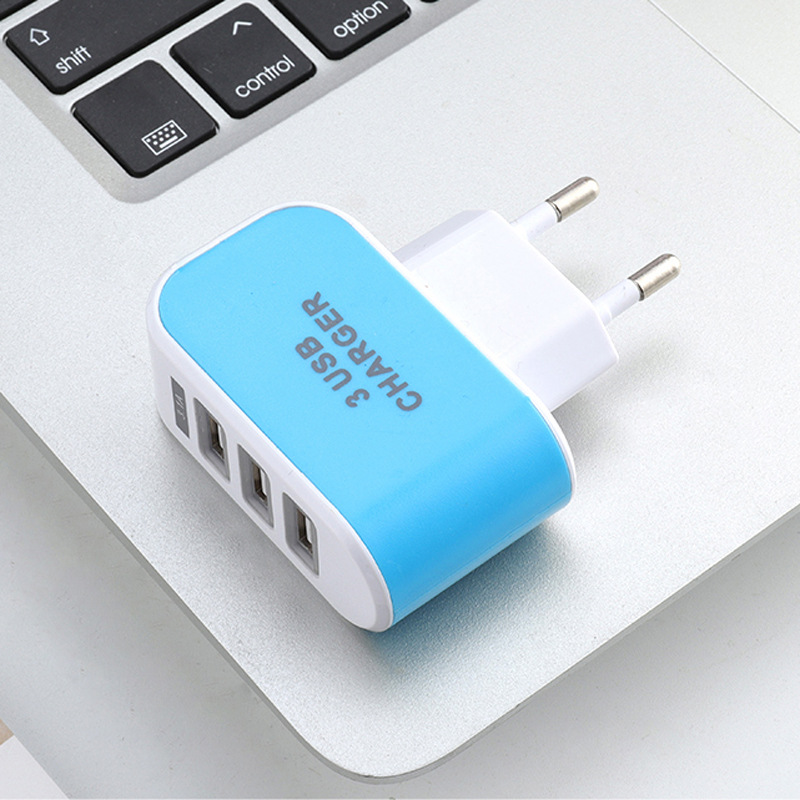 3usb cargador de caramelo LED luminoso cargador de teléfono móvil 3USB cabeza de carga multi-Puerto USB cargador al por mayor