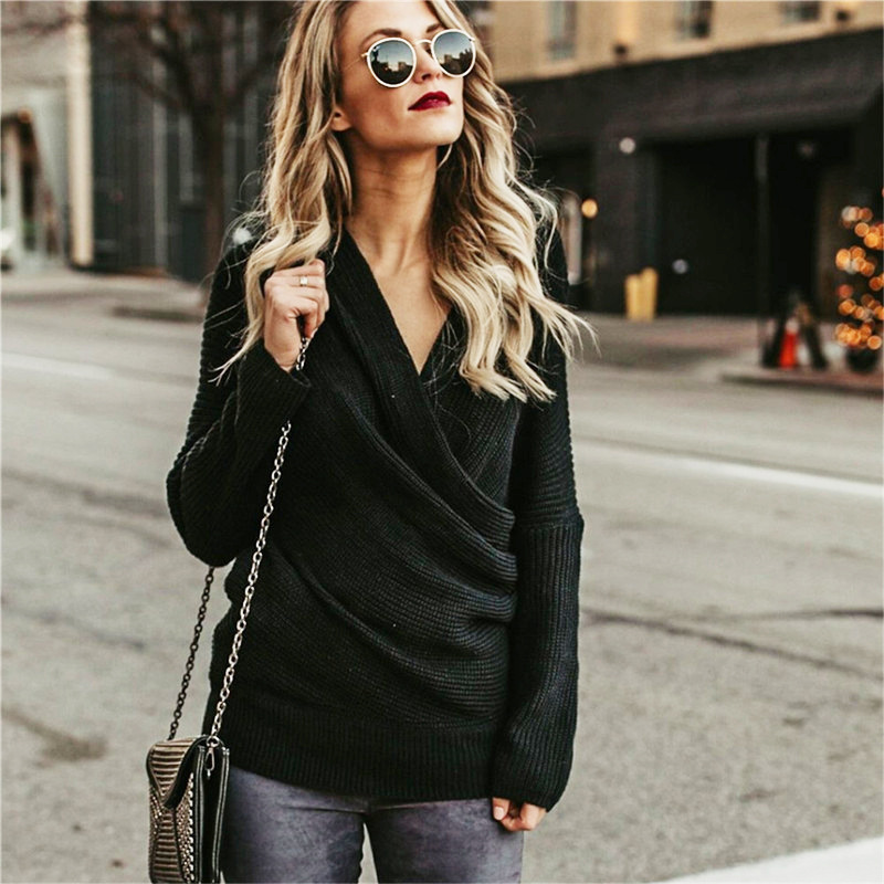 Suéter de Punto para Mujer, Estilo OL, Color Sólido, para Otoño e Invierno 2025, Nuevo en Amazon y eBay, Disponible en 8 Colores image 4