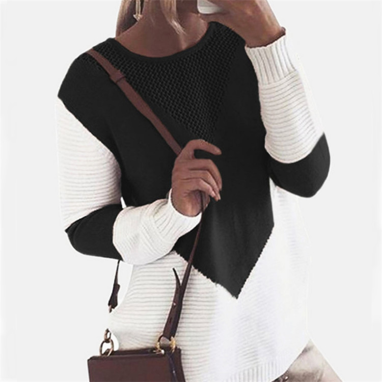INS Internet celebridad Amazon bottoming camisa mujer invierno costura hueco suéter de mujer popular suéter transfronterizo mujeres