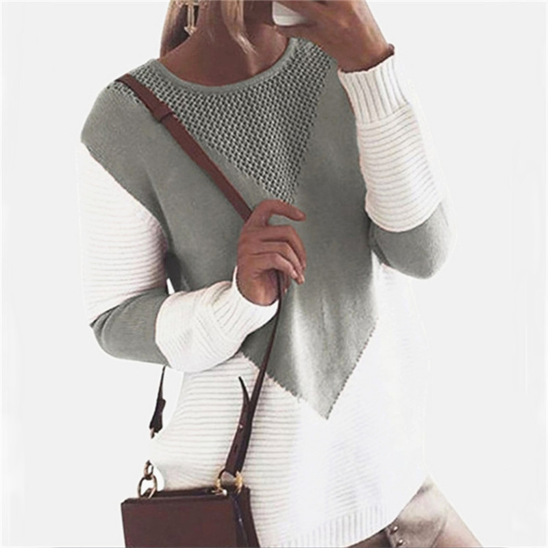 INS Internet celebridad Amazon bottoming camisa mujer invierno costura hueco suéter de mujer popular suéter transfronterizo mujeres