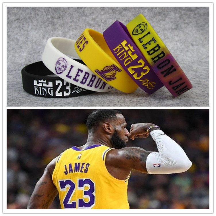 Lakers No.23 James Photo Inspirational Wide Sports Luminous Bracelet Silicone Wristband Fans Supplies Lakers No.23 James Photo Inspirational Wide Sports Luminous Bracelet Silicone Wristband Fans Supplies