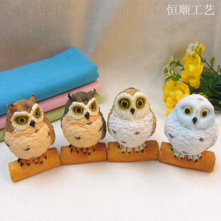 Mini Owl Small Ornaments Resin Crafts Garden Plug-In Micro Landscape Moss Succulent Flower Pot Accessories
