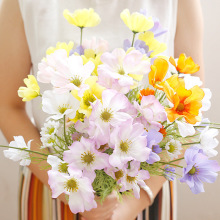 6头仿真花波斯菊 格桑花 雏菊 菊花绢花干花假花装饰婚庆厂家批发