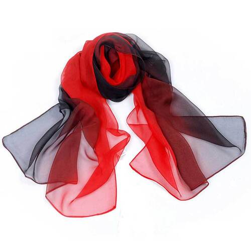 Silk scarf women's summer sun protection air-conditioning shawl beach towel dual-purpose versatile gradient Korean long gauze scarf chiffon scarf