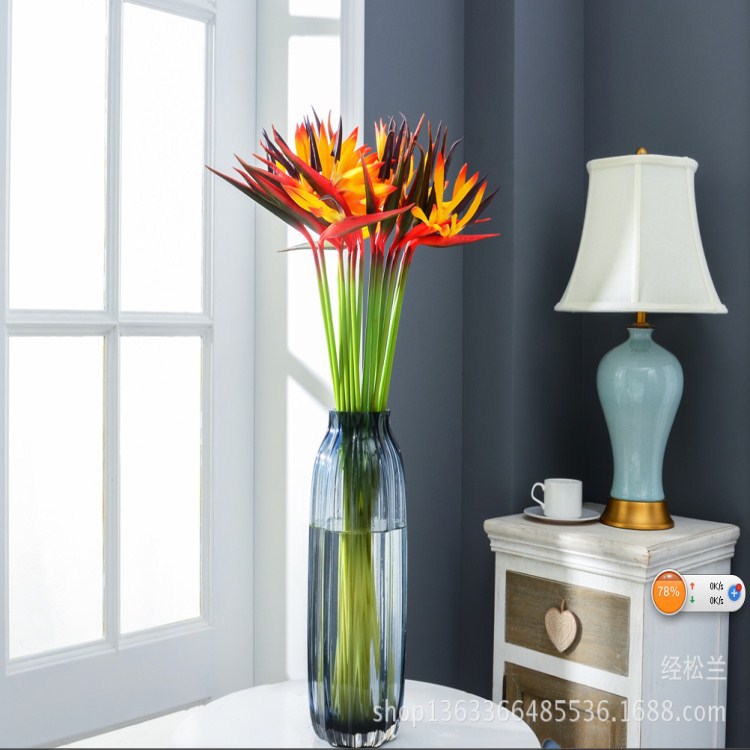 Flor artificial pájaro del paraíso flor artificial de seda flor falsa