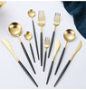 银貂 Lyon Western Kids and Fork Tablets 304 Stainless Steel Bulls and Bulls Spoon Plated Black Gold Stainless Steel Tableware