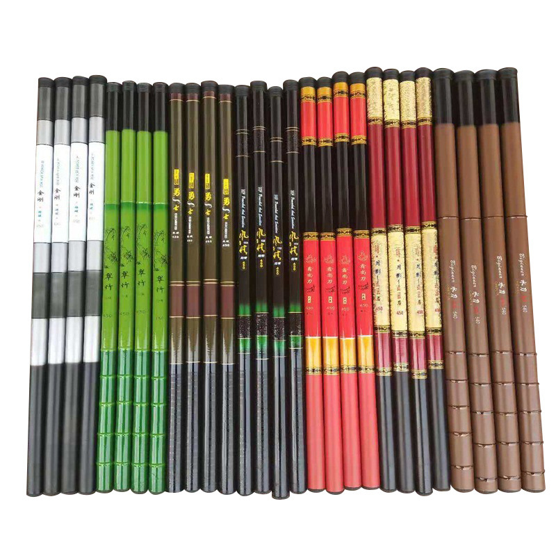 Factory wholesale stream rod 37 adjustable glass fiber reinforced plastic fishing rod ultra light super hard non-carbon short section fishing rod hand rod