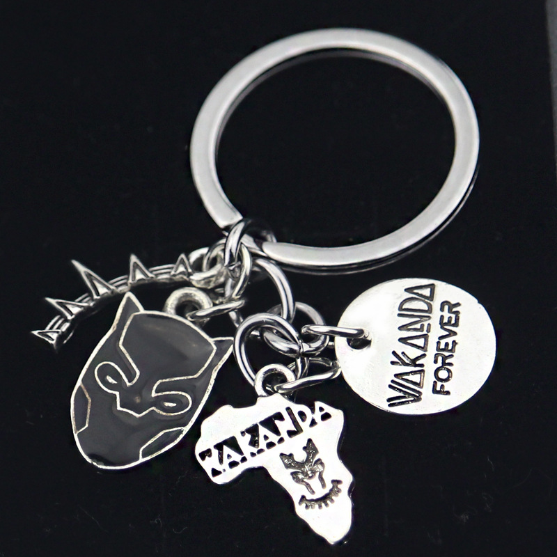 Black Panther necklac combination tag alloy keychain foreign trade…