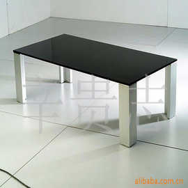 黑色玻璃桌面 钢化艺术磨砂玻璃桌面 黑边银镜玻璃 热弯圆角玻璃