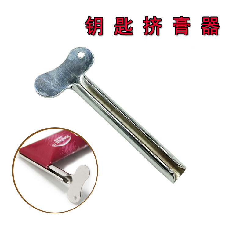 Acero inoxidable hierro pasta de dientes exprimidor peluquería clave color crema pizca color crema herramienta semicírculo metal exprimidor rollo cuchara