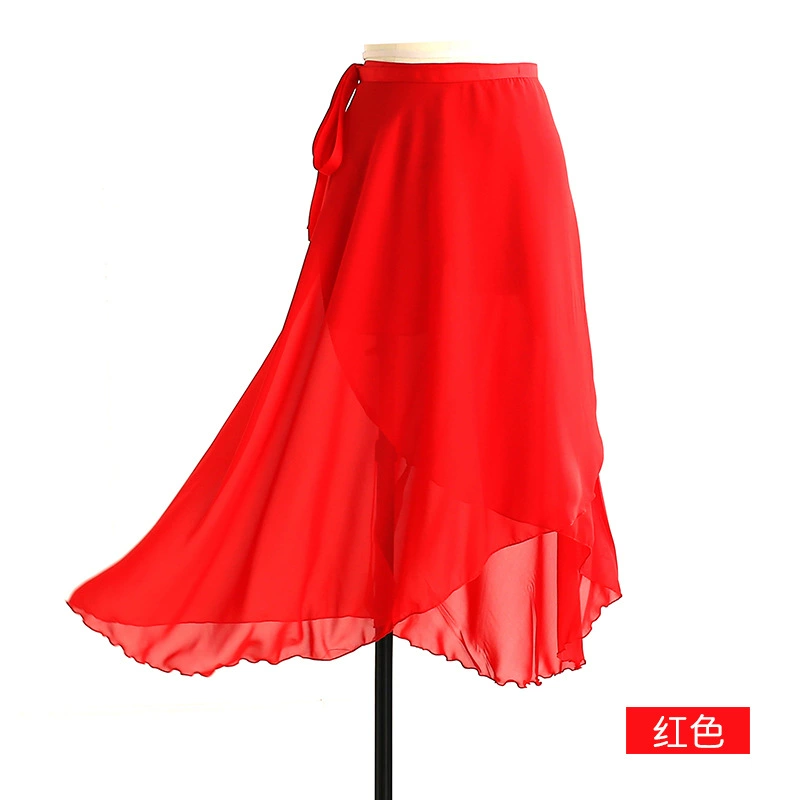Ballet Wrap Skirt (Adult) — Long Tulle Chiffon Practice Skirt, One Size
