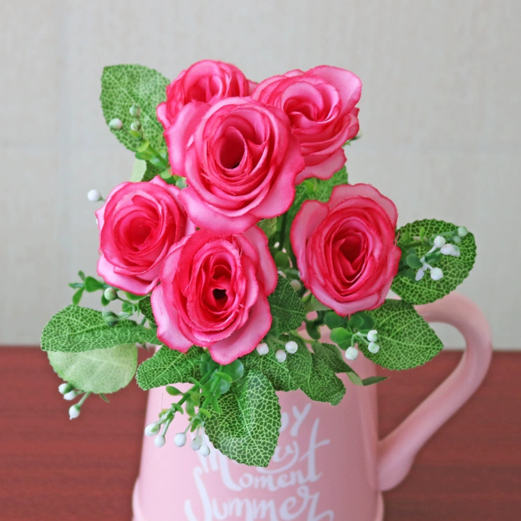 6 голова Моделирование розы Остин Роза Пион Букет свадебных украшений фото поддельный цветок оптом воссоединение Роза