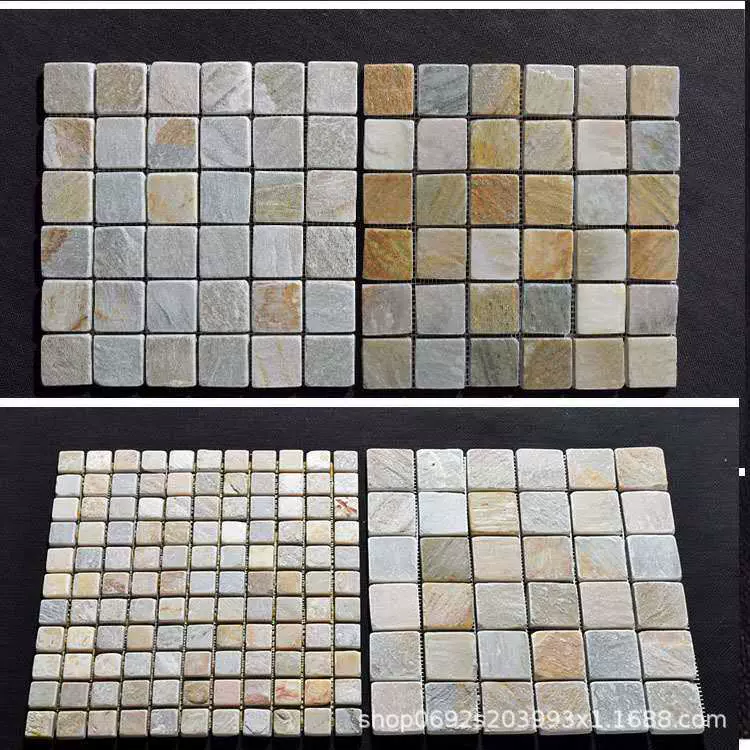 厂家直销板岩马赛克黑色文化石室内装修卫生间板岩背景墙马赛克