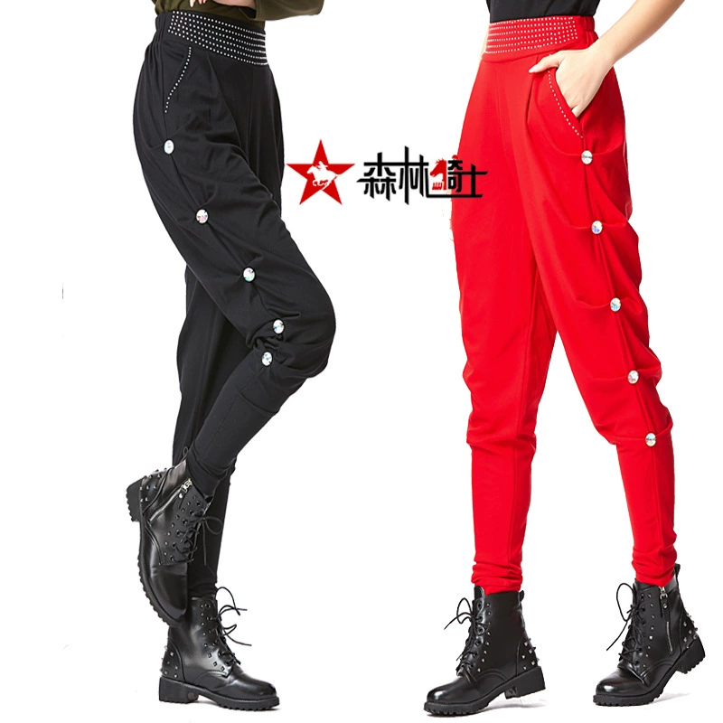 Новый костюм женский танец моряка с ручной инкрустацией Большие Бриллиантовые шаровары Квадратные танцевальные модные выступления командные танцевальные брюки