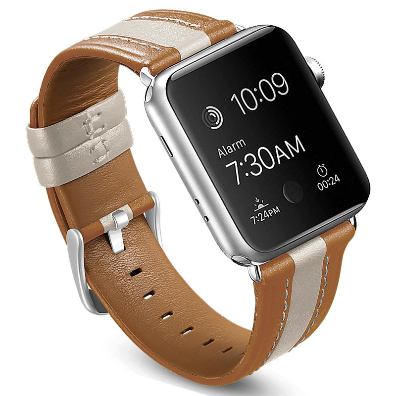 Подходит для Apple Watch 1–8 серия SE Greek кожа, строчка из кожи коровы