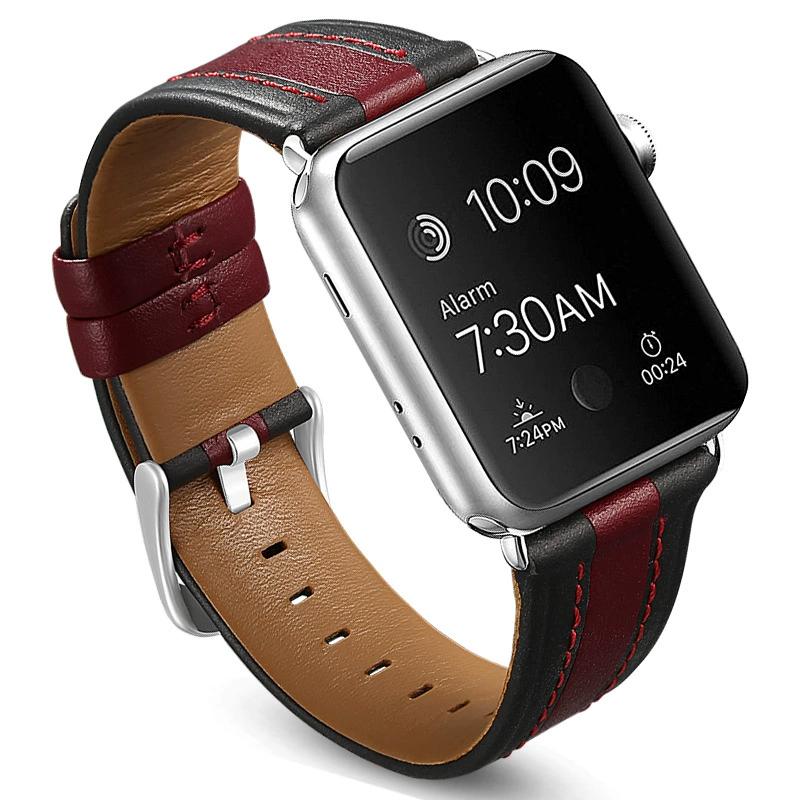 Подходит для Apple Watch 1–8 серия SE Greek кожа, строчка из кожи коровы