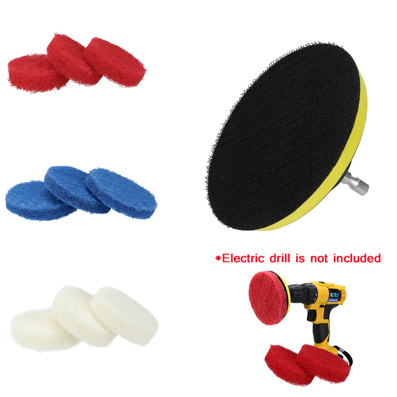 Electric Drill with Replaceable Scouring Pads, Electric Tool Cleaning Brush for Grinding and Polishing, Multi-Specification Grinding Pads Direct Sale