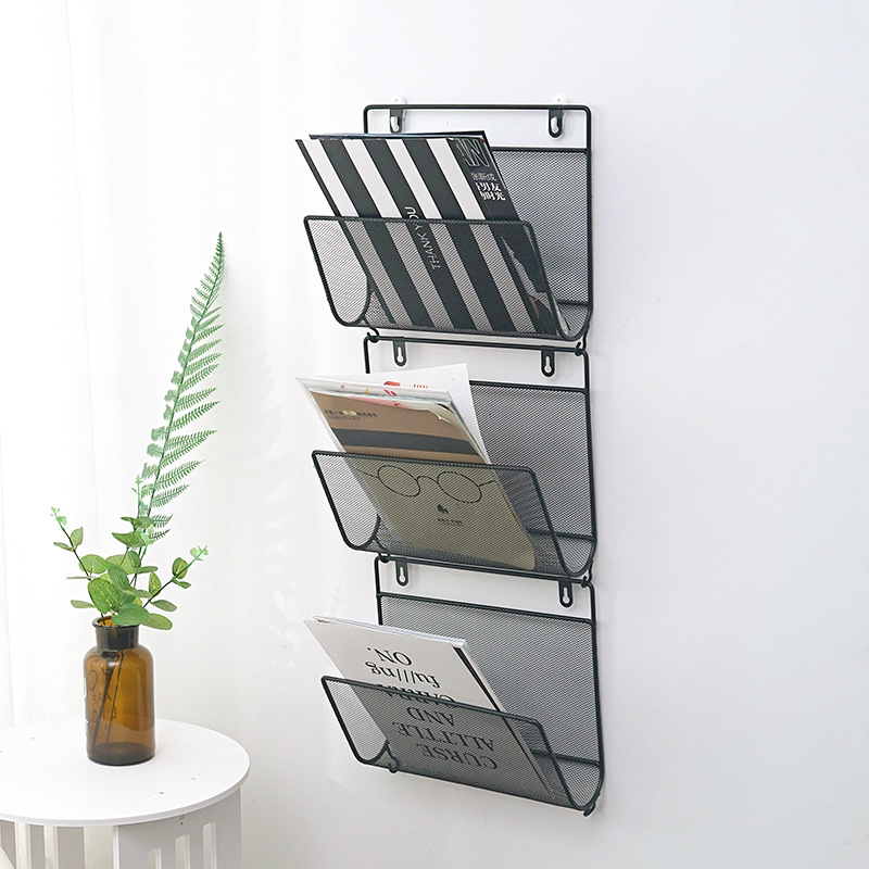 Nordic Modern Minimalist Creative Wall-mounted Book Andspaper Rack Bookshelfspaper Rack Storage Rack Wall Home Storage Rack