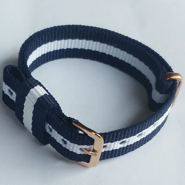14MM Rose Gold Assorted Multi-color Multi-size DW Style Canvas Nylon Watch Strap