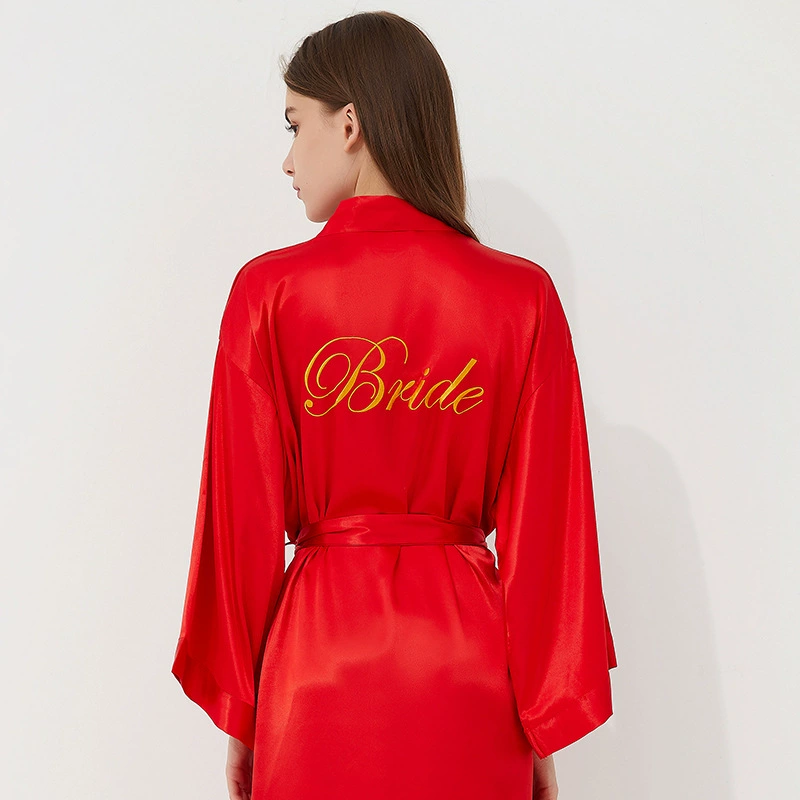 Женская Пижама Утреннее платье невесты Женская Свадебная групповая ночная рубашка подружки невесты Свадебная шелковая ночная рубашка Макияж Халат