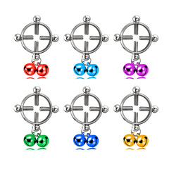 Stylish and Personalized Stainless Steel Accessories, Colorful Bell Screw Nipple Ring, Round False Nipple Ring Wholesale