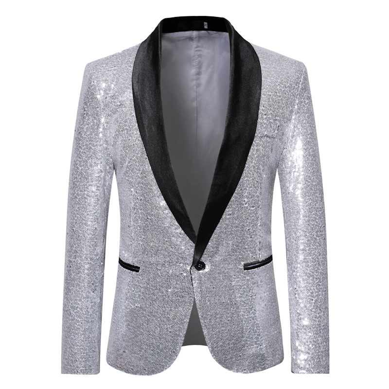 19 years Spring new foreign trade wholesale cross-border men's large size casual dance sequin suit ZT-X35