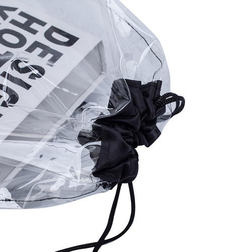 Manufacturer PVC drawstring bag dustproof transparent plastic drawstring backpack bag supports logo printing