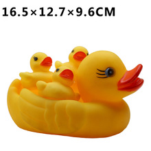 大号子母鸭叫叫鸭1大3小洗澡鸭搪胶大黄鸭戏水鸭厂家批发加工生产